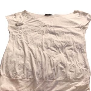 Arden B size large white tee shirt rhinestone detail wide neckline crisp white